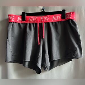 Nike Gray & Hot Pink Fold-Over Waistband Shorts – Size XXL